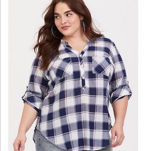 Plaid cotton blouse
